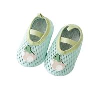 sodeber 1 par de calcetines de bebé 2025 con dibujos animados para caminar, parte inferior suave, antideslizantes, zapatos de suelo para primavera, anticaídas, Verde M Gn M, Medium