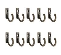 sodeber 10 piezas Percha para sombreros de aleación de zinc Abrigo de toalla vintage Ganchos de pared pequeños Soporte para batas resistente Entrada Ganchos de un orificio Abrigos Sombreros Percha de