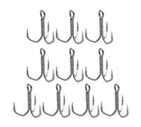 sodeber 10 Uds Anzuelos de Pesca de Resistencia, anzuelos triples, anzuelos de Pesca en mar, anzuelos de Pesca de mar con Curva Redonda, triples, lubina, Curvas Redondas, Peces triples