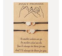 sodeber 2/3 / 4X Pulseras de corazón Promise para Parejas, Mujeres, niñas y Adolescentes con Tarjeta de Deseos BRAC de Amistad Ajustable a Juego Pulseras a Juego para Mejores Amigos Parejas Imán