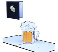 sodeber 3D para tarjeta emergente del día del padre Taza de cerveza Mensaje de bendición Tarjetas de felicitación para esposo Hijo Papá Abuelo Hombres Gi Tarjeta del día del padre