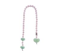 sodeber Abalorio de corazón con textura acrílica, accesorios de moda, cadena larga con cuentas coloridas para regalos de mujer, Medium, Acrílico, No es una piedra preciosa