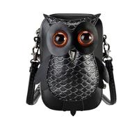sodeber Bandolera de piel sintética con patrón de búho, estilo retro, medieval, para ir de compras e informal
