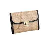 sodeber Bolsa de hombro simple de moda con textura tejida, bolsas de ocio cuadradas de moda para mujeres y niñas, Cerradura cuadrada negra Sb, Medium