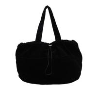 sodeber Bolsa de pana para mujer, gran capacidad, asa superior, cordón, axila, viajes, uso casual, Negro Bk, Medium