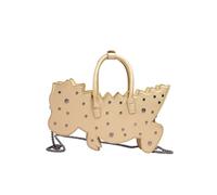 sodeber Bolso bandolera de piel sintética con forma de dinosaurio con cadena desmontable para uso diario, Oro Gd, Medium