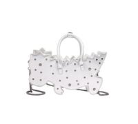 sodeber Bolso bandolera de piel sintética con forma de dinosaurio con cadena desmontable para uso diario, Plata S, Medium