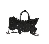 sodeber Bolso bandolera de piel sintética con forma de dinosaurio con cadena desmontable para uso diario, Negro Bk, Medium