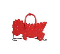 sodeber Bolso bandolera de piel sintética con forma de dinosaurio con cadena desmontable para uso diario, Rojo R, Medium
