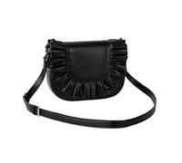 sodeber Bolso bandolera plisado de moda con correa ajustable de piel sintética para uso diario esencial, Negro Bk, Medium