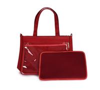 sodeber Bolso bandolera transparente para mujer, bolso cruzado a juego para niña, bolso de mano JK, Tabla de encuadernación de malla roja R-2, Medium