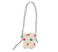 sodeber Bolso cruzado de gran capacidad con lunares coloridos de felpa de invierno para mujer, Bandolera B, Medium