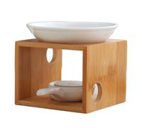 sodeber Calentador difusor de aceites Esenciales de Madera y cerámica para Mejorar la habitación, aromaterapia, ambientador, portavelas