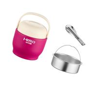 sodeber Contenedor térmico de Acero Inoxidable de Grado alimenticio con Compartimentos divisorios Contenedor de Almacenamiento de Alimentos Aislado Caja Bentos de Acero Inoxidable para
