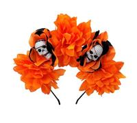 sodeber Corona de rosas mexicanas, diadema de flores, diadema de esqueleto floral, diadema de Halloween, Dias Des Los Muerto, disfraz de fiesta del día de los muertos
