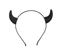 sodeber Diadema de cuerno de diablo en polvo brillante para fiestas, reuniones, cosplay, diadema de pelo serie oscura, accesorios para disfraz
