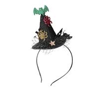 sodeber Diadema de sombrero de bruja para mujer, aro de pelo de araña, diadema de Halloween con calabaza brillante