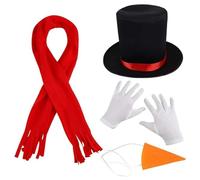 sodeber Disfraz de muñeco de nieve alto con gorro, bufanda, guantes para niños, muñecos de nieve, accesorios de actividades de invierno, disfraz divertido