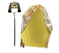 sodeber Disfraz egipcio de faraones para Halloween, disfraz de faraones, capa dorada, capa de faraones egipcios, capa dorada