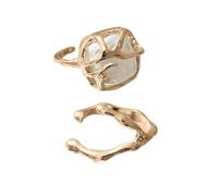 sodeber Elegantes anillos de perlas barrocas en materiales de aleación resistentes, diseños para mujeres que buscan elegancia e individualidad