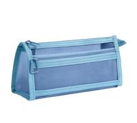 sodeber Estuche transparente de malla de doble capa, bolsa de gran capacidad para bolígrafos de vuelta a la escuela