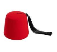 sodeber Fez - Sombrero de fieltro para adulto, folclórico, oriental, Tarboosh Tarboush con borlas, sombreros de lana