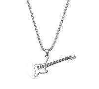 sodeber Hombres europeos y americanos Tendencia Novela callejera Música Rock Guitarra Colgante Collar de acero de titanio Joyería Hip-hop Cadena de clavícula