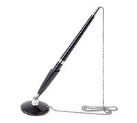 sodeber Juego de bolígrafo con cadena y soporte de escritorio, para uso comercial, elegante bolígrafo de escritorio con cadena de bolas, mostrador de seguridad para negocios