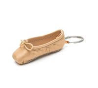 sodeber Llavero de zapato de ballet hecho a mano, llaveros de zapato de punta de seda, elegante accesorio clave para entusiastas de las danzas de ballet, decoración de aleación