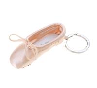 sodeber Llavero de zapato de ballet hecho a mano, llaveros de zapato de punta de seda, elegante accesorio clave para entusiastas de las danzas de ballet, decoración de aleación