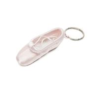 sodeber Llavero de zapato de ballet hecho a mano, llaveros de zapato de punta de seda, elegante accesorio clave para entusiastas de las danzas de ballet, decoración de aleación
