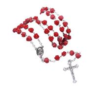 sodeber Rosario católico con colgante de cruz para amantes de la oración, fe y moda, Medium, Resina, aleación, No es una piedra preciosa