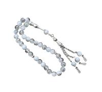 sodeber Rosario musulmán hecho a mano de 33 cuentas Tasbih de vidrio agrietado con con colgante de borlas para oraciones diarias y suministros de meditación Tasbih de adoración diaria