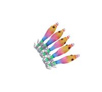 sodeber Señuelos de Pesca con Forma de camarón, anzuelos Brillantes de 5, 8 cm y 3, 1g, cebos Artificiales, anzuelos de Sepia, Señuelos de Pesca costeros para Lagos y ríos, 5 uds