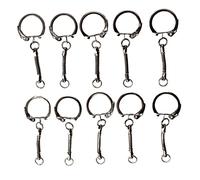 Sodertex L798103-Lote de llaveros con Anillo de Clip y Cadena de Plata, 2,5 cm, 10 Unidades, 1, Color