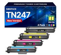 SODFACE TN-243CMYK TN247 - Tóner compatible con Brother TN 247 TN243 para Brother MFC L3750CDW DCP-L3550CDW MFC-L3770CDW HL-L3210CW HL-L3230CDW MFC-L3730CW (negro, cian, amarillo, magenta, 4 unidades)