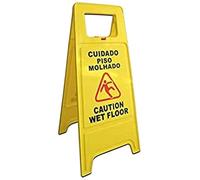 Sodico Placa de Advertencia Cuidado Piso Mojado Port/Ing 60x30x30cm Amarillo Minimalista