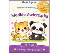 Słodkie zwierzęta - łatwa i zabawna kolorowanka dla dzieci: Kawaii rysunki, urocze zwierzęta, proste czarno-białe ilustracje, kreatywna zabawa dla dzieci w wieku 3-7 lat