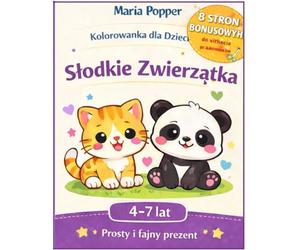 Słodkie zwierzęta - łatwa i zabawna kolorowanka dla dzieci: Kawaii rysunki, urocze zwierzęta, proste czarno-białe ilustracje, kreatywna zabawa dla dzieci w wieku 3-7 lat