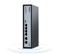 SODOLA Conmutador PoE+ de 6 puertos | 4 puertos PoE+ y 2 enlaces ascendentes Fast Ethernet, 65W 802.3af/at, extender la función, metal sin ventilador, Switch de red no administrado Plug & Play