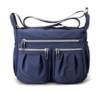 SODOLLEE Mujer Bolso Bandolera Casual Bolso de Hombro Múltiples Bolsillos Señora Bolsos Crossbody Nylon Bolso para Compras Viaje Azul B