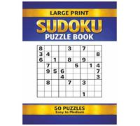 Soduku Puzzle Books: Sudoku Puzzles with Easy to Read Numbers | 8.5 x 11, 100 Pages | 50 Puzzles....Gift for Vacations and Relaxation