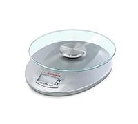 Soehnle Báscula digital Roma Silver con capacidad de carga de 5 kg, peso de cocina con precisión de 1 g, báscula electrónica con función de tara, plateado