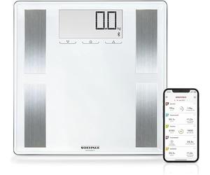 Soehnle Báscula digital Shape Sense Connect 100 con APP, balanza digital de análisis corporal, peso de baño con análisis de bioimpedancia premium que le ayudará a alcanzar su peso ideal.