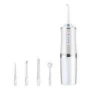 SoeHong Irrigador Oral Portátil, USB Recargable 4 Boquillas Jet Water Flosser 3 Modos 300ML Tanque de Agua Impermeable Dientes Limpiador Dental Máquina de Limpieza Dental