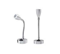 Soekodu 2pcs 12V Lampara Lectura Pared, Ajustable Lámpara Lectura Led Cilíndrico 3W 6000K Luz Blanca 150LM Luz de Lectura con Interruptor para Barco Coche Caravana Autocaravana Camper Yate Furgoneta