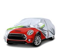 Soekodu Funda Coche, Impermeable Cubre Coches Reemplazo para Mini Cooper 5 Puertas 2013-2022, Todo Clima Cubierta para Automóvil con Puerta con Cremallera y Correa a Prueba de Viento