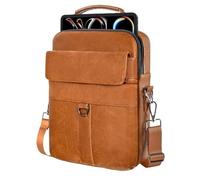SOENS Bolso de hombro for ordenador portátil de cuero PU de gran capacidad, adecuado for Huawei Matepad 12X/11,5 S 2025, bolso de mano impermeable(Brown,Matepad 11.5S 2025)