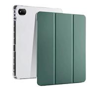 SOENS Funda de Piel sintética Triple Plegable for Huawei Honor Pad 10 de 12,1 Pulgadas HEY3-W00/W10 2025, Parte Trasera de TPU Suave con Soporte for bolígrafo.(Dark Green)