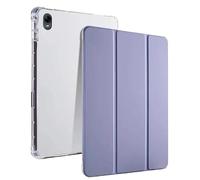 SOENS Funda Plegable Triple for Tableta Huawei MatePad SE 11 AGS6-W00/W09 2024 con Soporte for bolígrafo y Carcasa Trasera de TPU Transparente.(Lavender)